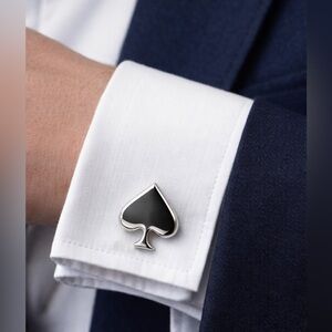 Ravi Ratan Sterling Silver Spade Cufflinks – New With Tag in Box